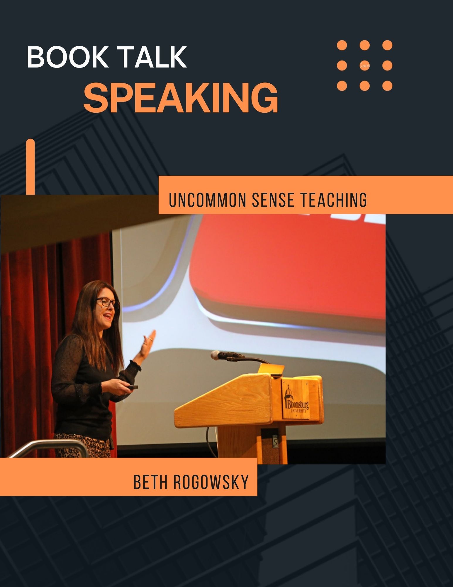 Beth speaking at Bloomsburg University